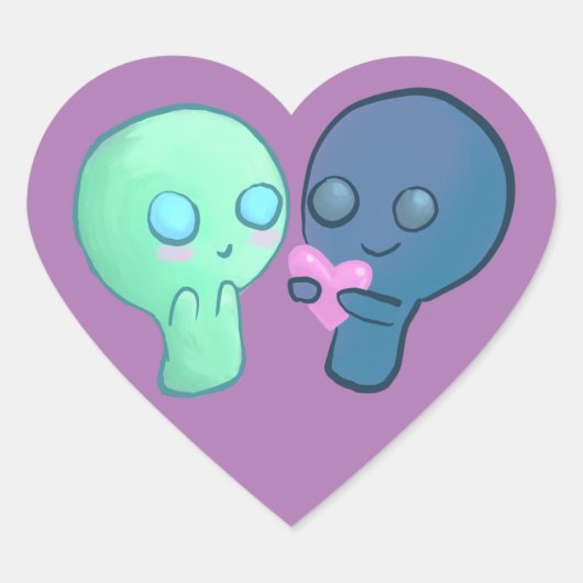 Autocollants de couple d'amour de dessin animé mig (Devant)