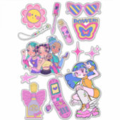 Autocollants de coupure de baiser y2k esthétiques (Devant)