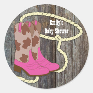 Autocollants de cowgirl rose vif