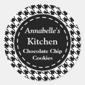 Autocollants de cuisine Black Houndstooth (Devant)