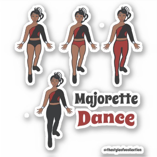 Autocollants de danseuse Quick Change Noir Rouge (Devant)