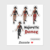 Autocollants de danseuse Quick Change Noir Rouge (Feuille)