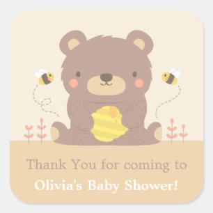 Autocollants de décoration de baby shower Ourson d