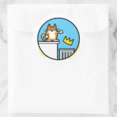 Autocollants de dessin animé de chat drôle sans ro (Sac)