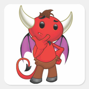 Autocollants de diable rouge de dessin animé