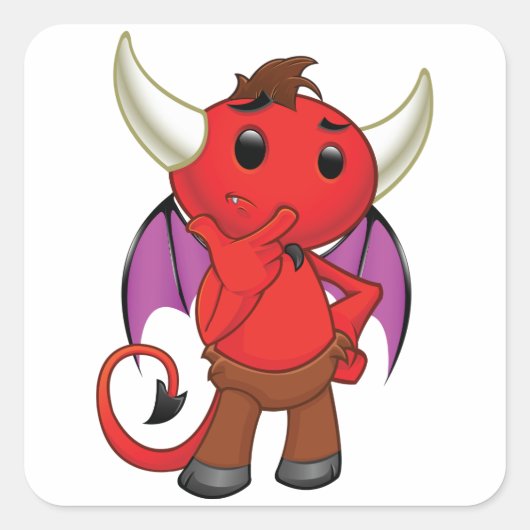 Autocollants de diable rouge de dessin animé (Devant)