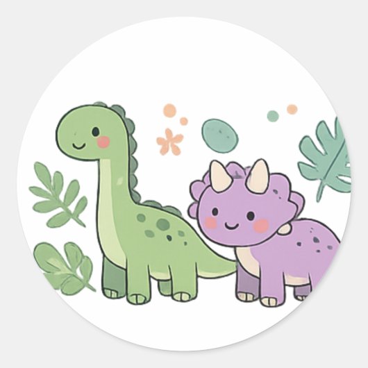Autocollants de dinosaures mignons (Devant)