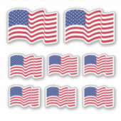 Autocollants de drapeau américain ondulant classiq (Devant)