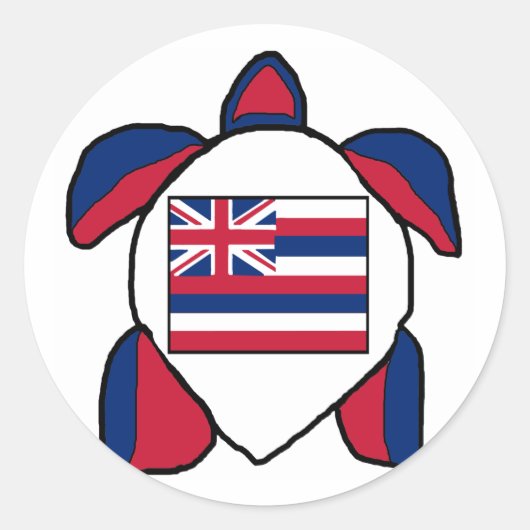 Autocollants de drapeau de tortue de mer hawaïenne (Devant)
