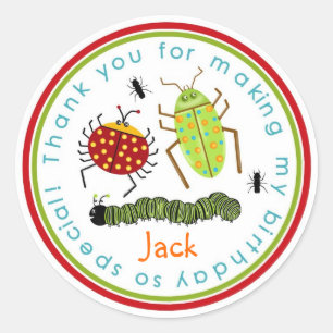 Autocollants de faveur d'anniversaire de fourmis