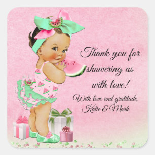 Autocollants de Faveur de Baby Shower Pastèque