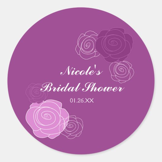 Autocollants de faveur de douche de mariage floral (Devant)