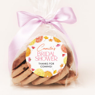 Autocollants de faveur de douche nuptiale Citrus M