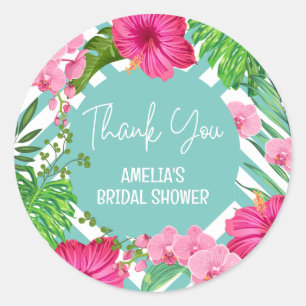 Autocollants de faveur de douche nuptiale florale 