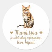 Autocollants de Faveur de Mariage de Chat Bengal (Devant)