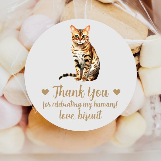 Autocollants de Faveur de Mariage de Chat Bengal