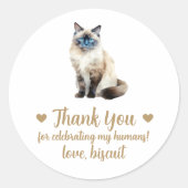 Autocollants de Faveur de Mariage de Chat Birman (Devant)