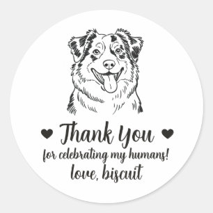 Autocollants de Faveur de Mariage de Chien Berger