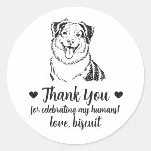 Autocollants de Faveur de Mariage de Chien Berger