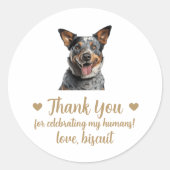 Autocollants de Faveur de Mariage de Chien de Béta (Devant)