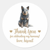 Autocollants de Faveur de Mariage de Chien de Béta (Devant)