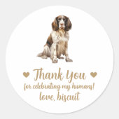 Autocollants de Faveur de Mariage de Chien Spaniel (Devant)
