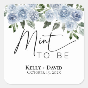 Autocollants de Faveur de Mariage Mint to Be Bleu