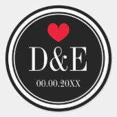 Autocollants de faveur de mariage monogramme avec  (Devant)