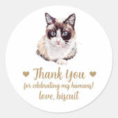 Autocollants de Faveur de Mariage pour Chat à Raqu (Devant)