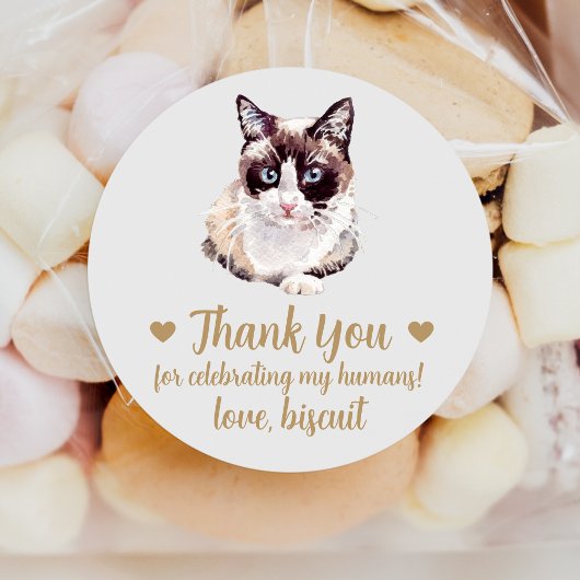 Autocollants de Faveur de Mariage pour Chat à Raqu