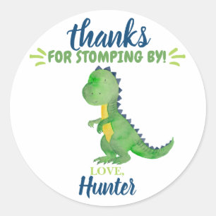 Autocollants de faveur de Merci de dinosaure