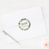 Autocollants de faveur de monogramme Verdure Borde (Enveloppe)