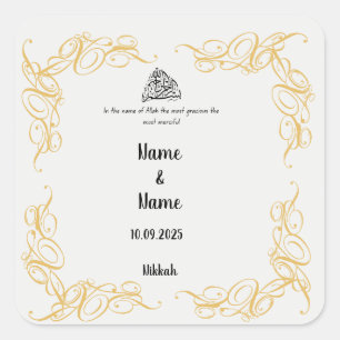 autocollants de faveur de Nikkah