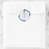 Autocollants de faveur de nikkah bleu floral (Sac)