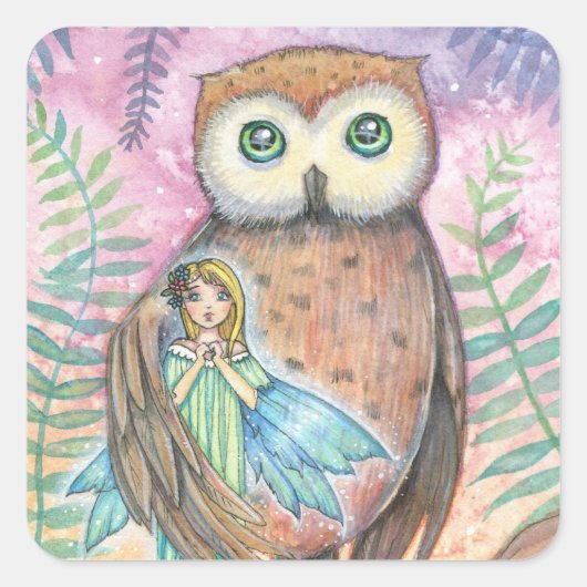 Autocollants de fée et de hibou - Mignon (Devant)