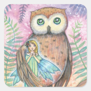 Autocollants de fée et de hibou - Mignon