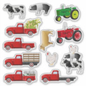 Autocollants de ferme du Petit Camion Rouge (Devant)