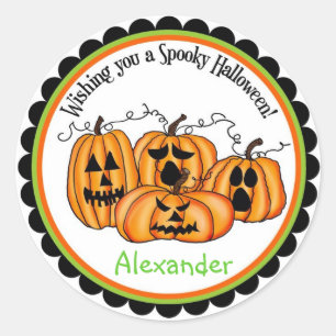 Autocollants de festin de Halloween de citrouille