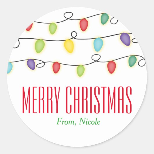 Autocollants de fête amusants de lumières de Noël (Devant)