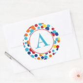 Autocollants de fête avec points et monogramme pou (Enveloppe)