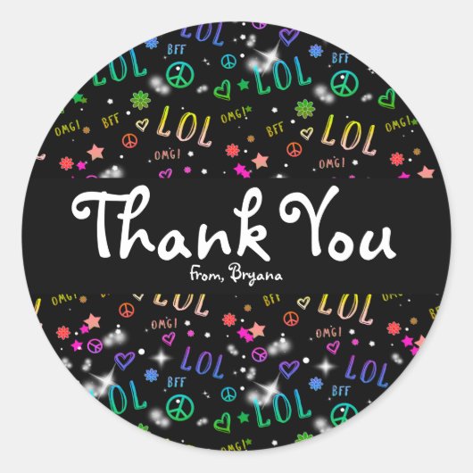 Autocollants de fête d'anniversaire arc-en-ciel LO (Devant)