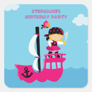 Autocollants de fête d'anniversaire du pirate de