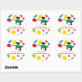 Autocollants de fête d'anniversaire garçons paintb (Feuille)