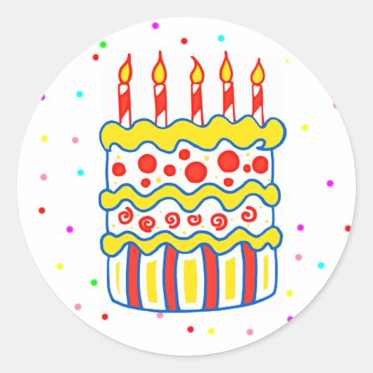 Autocollants de Fête d'Anniversaire Gâteau (Devant)
