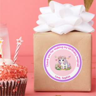 Autocollants de Fête d'Anniversaire Licorne Pastel
