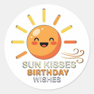 Autocollants de fête d'anniversaire Soleil sourian