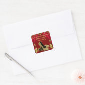 Autocollants de fête de cadeau de chaussure dorée (Enveloppe)