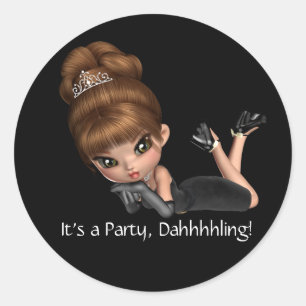 Autocollants de fête de diva chic
