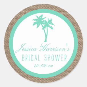 Autocollants de Fête de Mariage Tropical avec Palm