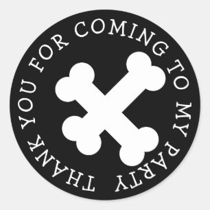 Autocollants de fête en forme d'os de chien person